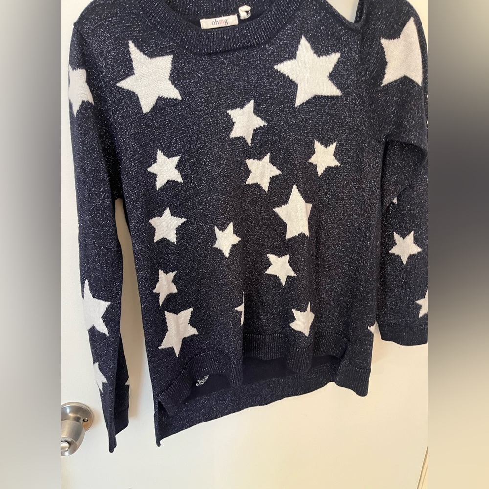 Metallic star print sweater size medium